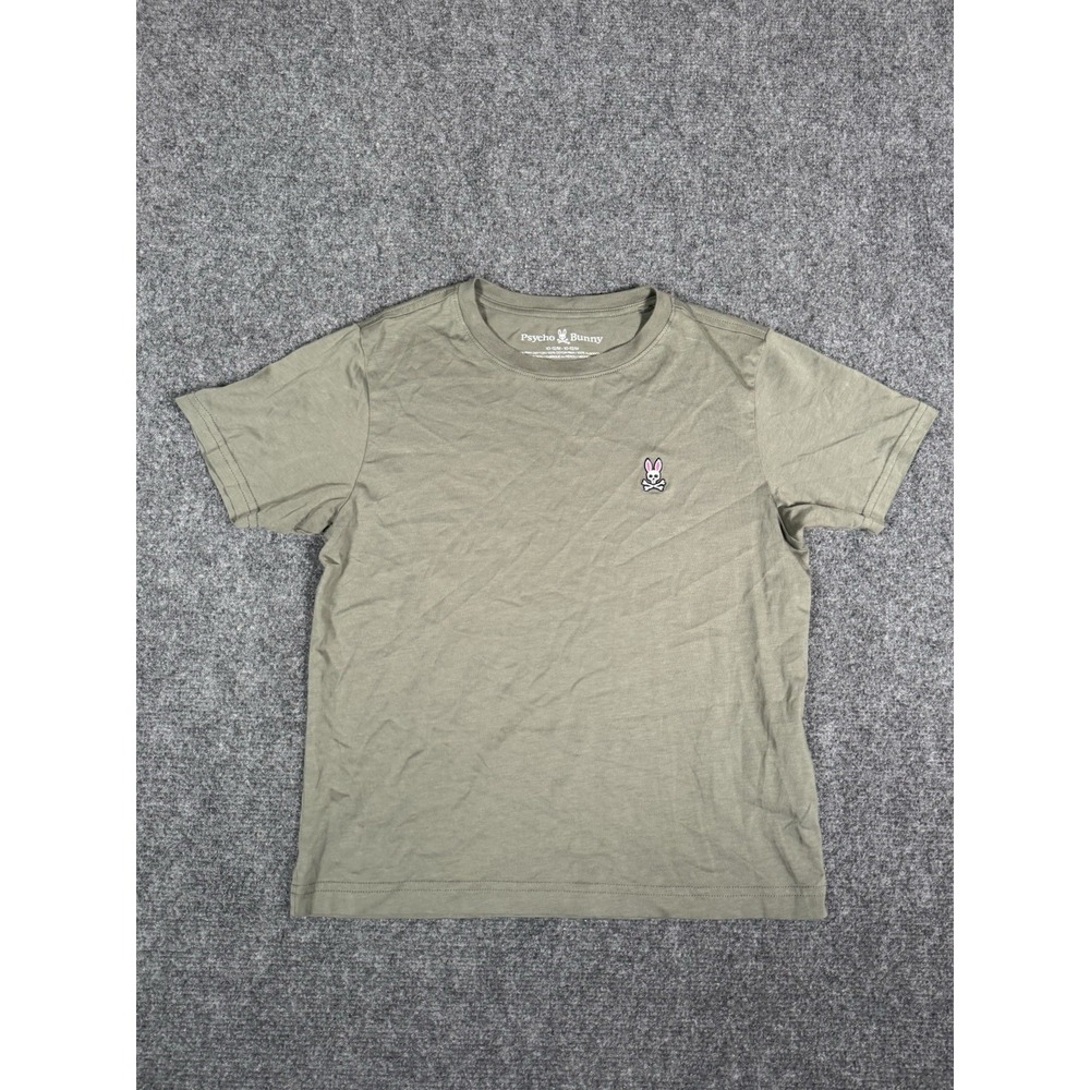 Psycho Bunny Kids Short Sleeve Tee Olive Green with Small Bunny Logo